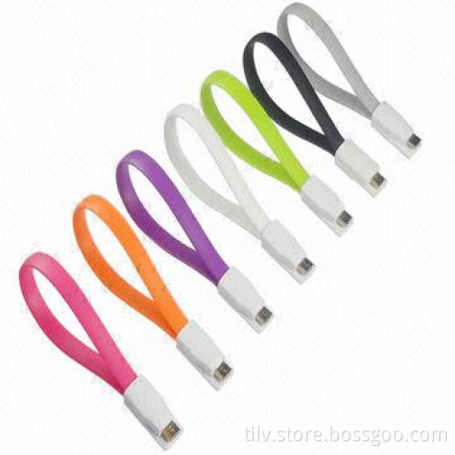 Convenient to carry magnetic cable for iPhone 5/flat colorful data line